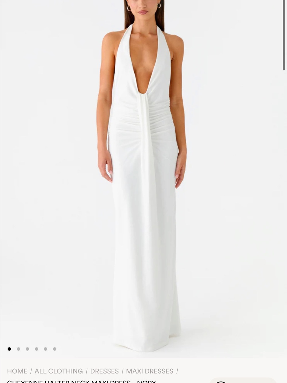 Peppermayo Cheyenne Halter Neck Maxi Dress - Ivory